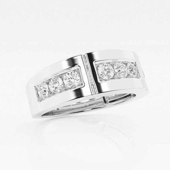 1 ctw Round Lab Grown Diamond Men's Wedding Band - Picture 2 of 4